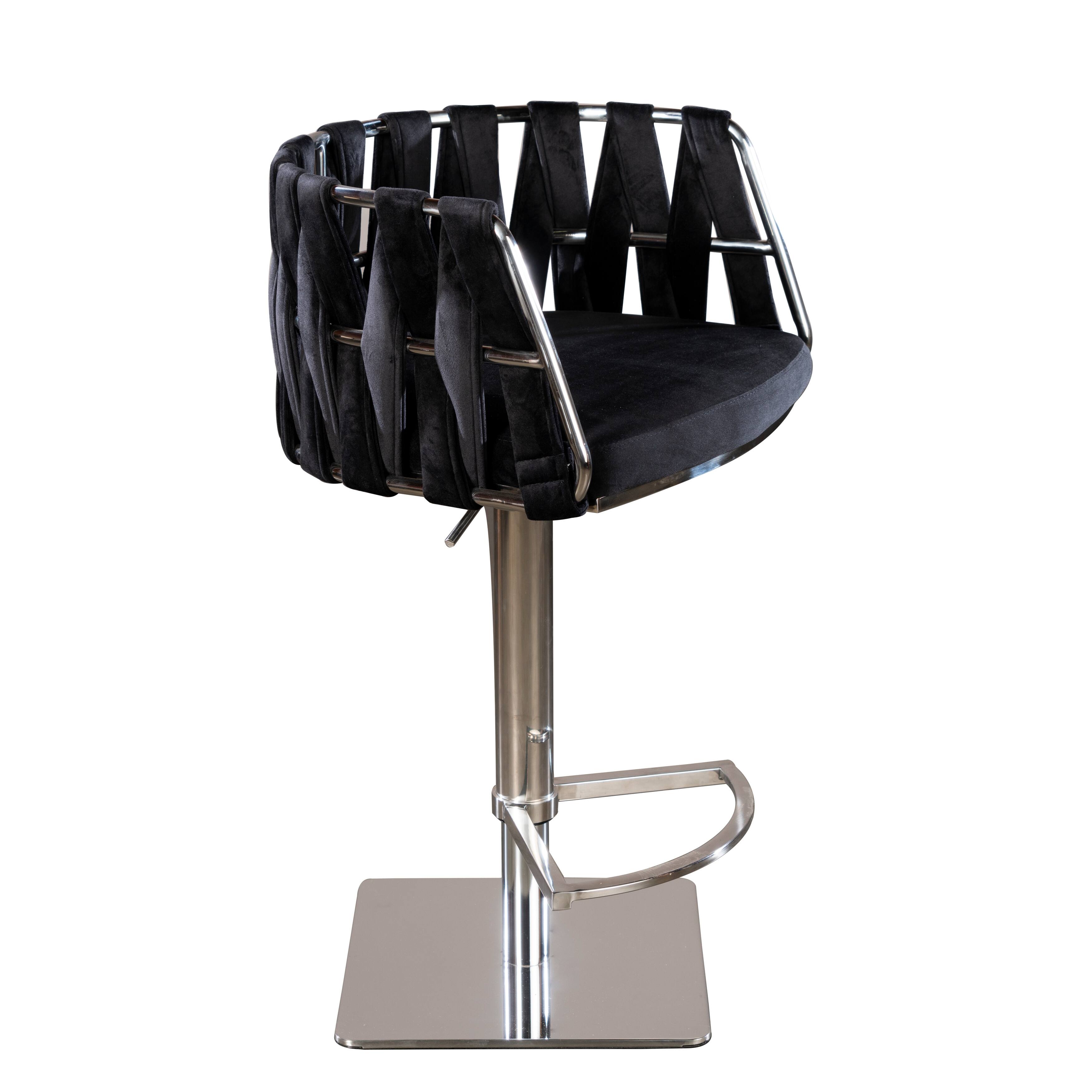 Statements By J 40"H Velvet/Stainless Steel Indoor Milano Adjustable